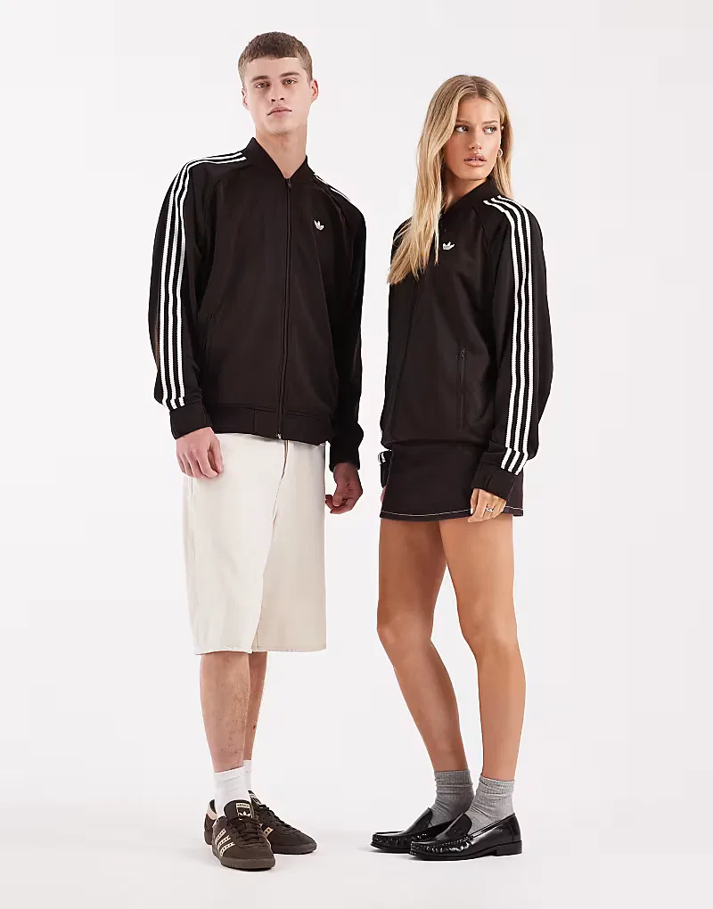 Спортивная куртка без воротника Adidas Originals, коричневый — фото 2