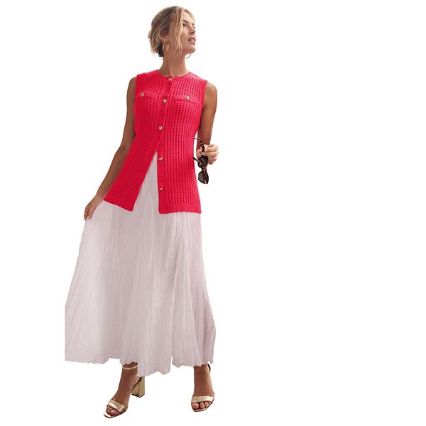 

Женский кардиган-жилет плюс сайз с рельефной вязкой Jessica London, Vivid Red