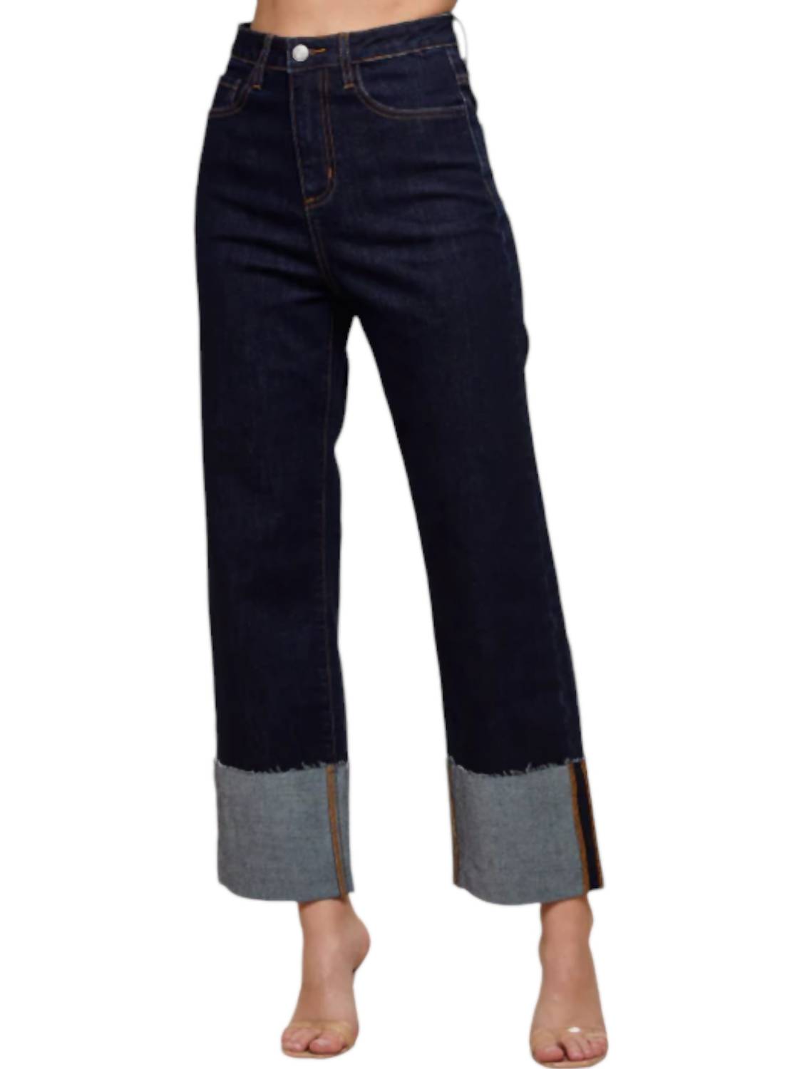 

Джинсы Sarah Straight Leg Cuff Ankle с манжетами, темного цвета WISTERIA LANE, цвет dark wash