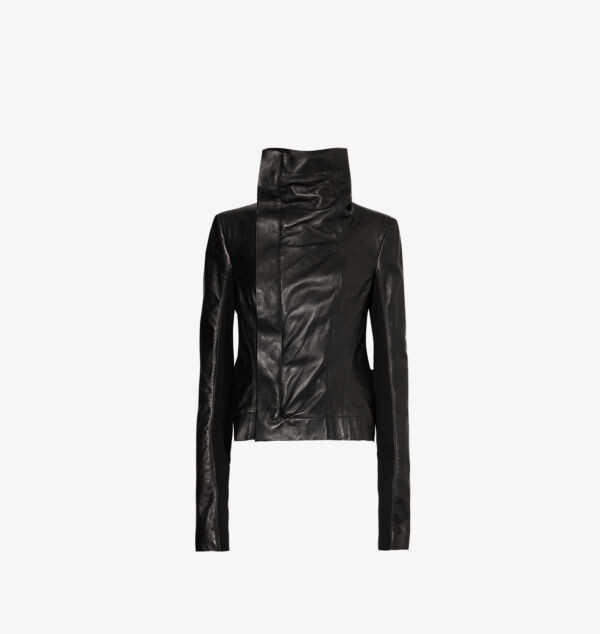 

Куртка кожаная Naska с асимметричным подолом, облегающая Rick Owens, черный