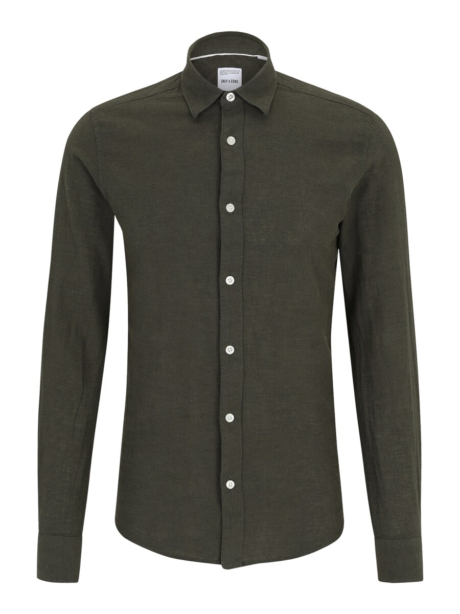 

Рубашка Slim Fit на пуговицах Only & Sons Caiden, оливковый