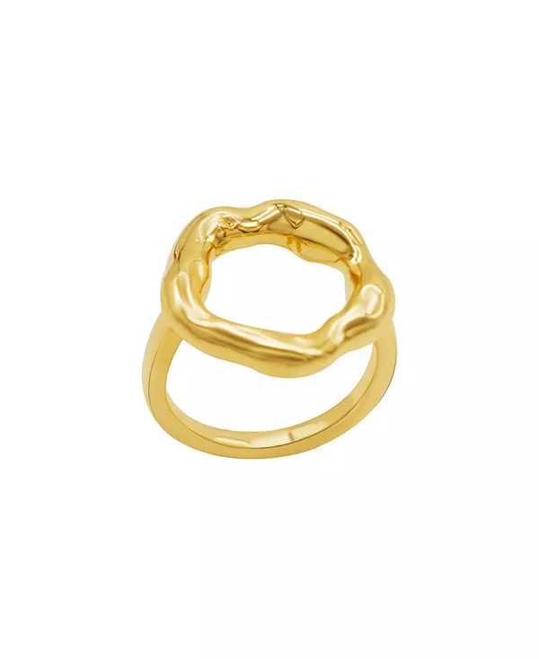 

Кольцо с открытым кругом, устойчивое к потускнению, покрыто 14-каратным золотом Adornia, gold