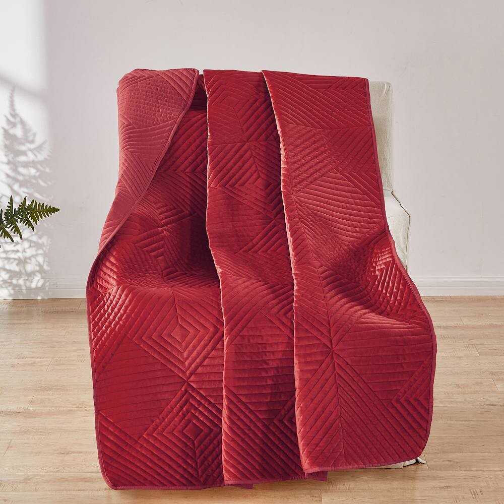 

Greenland Home Fashions Бархатное красное одеяло Riviera, красный