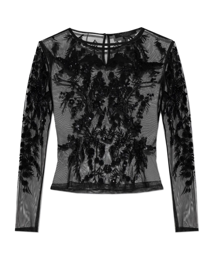 

Топ Greta с мерцающими пайетками Allsaints, черный
