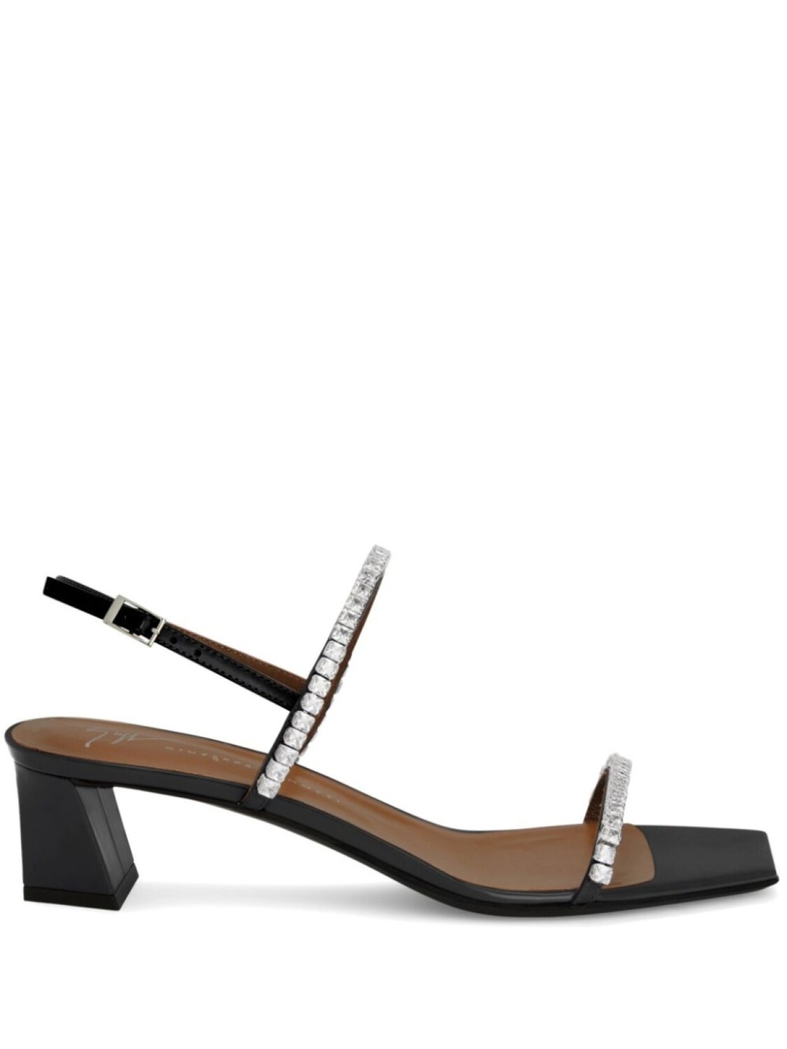 Сандалии Giuseppe Zanotti 45 мм с кристаллами Valentine, черный