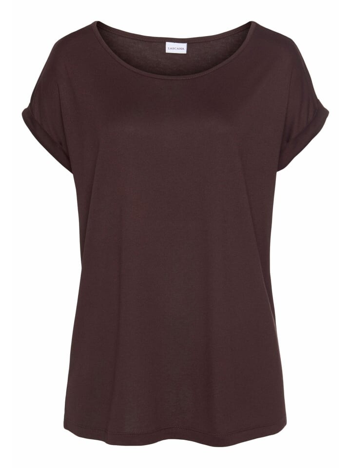 

Футболка LASCANA Kurzarmshirt, цвет aubergine/burgunder