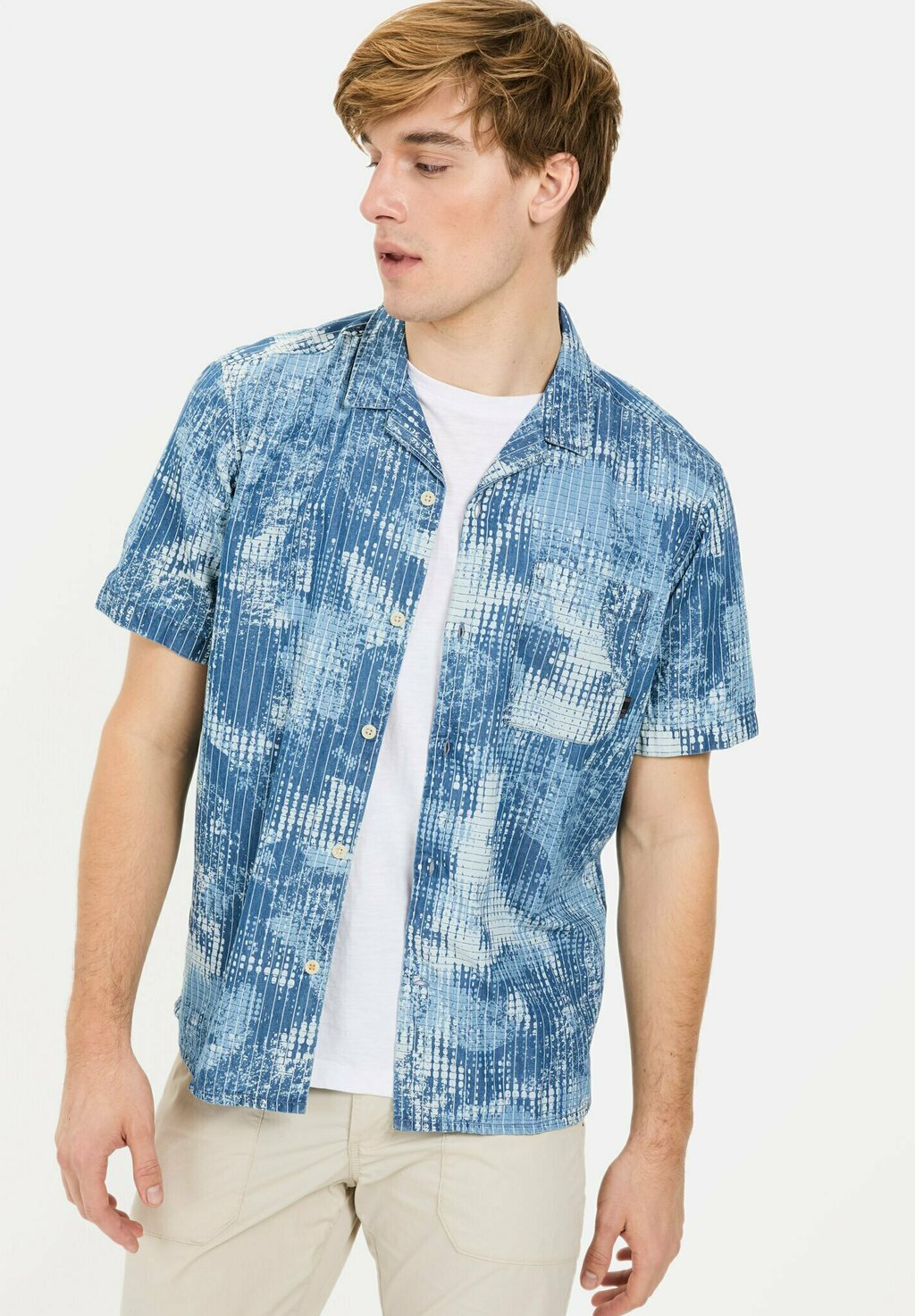 

Рубашка KURZARM MIT ALLOVER-PRINT camel active, синий