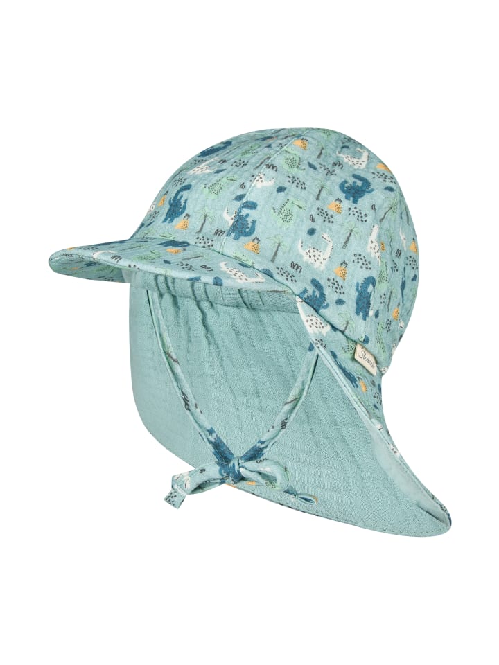 

Sterntaler Бейсболка с защитой шеи, с изображением динозавров, светло-бирюзового цвета