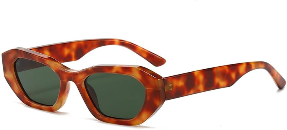 

Женские солнцезащитные очки «кошачий глаз» маленькой формы с защитой от УФ-излучения UV400, ретро-леопардовый принт, мужские панк-очки с градиентным переходом цвета VFDHN, 6