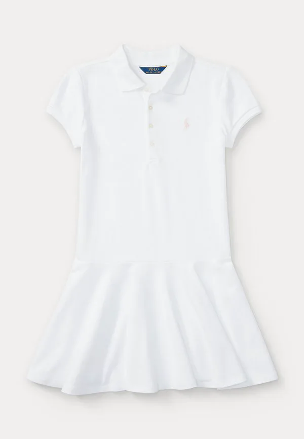 Платье-Поло из эластичной сетки 714y повседневное платье Polo Ralph Lauren, White — фото 3