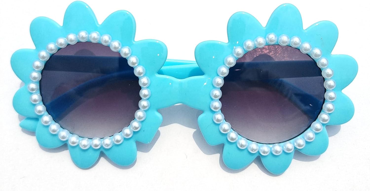 

Willochra Милые цветочные солнцезащитные очки со стразами для женщин, круглые пляжные солнцезащитные очки с бриллиантами и жемчугом, модные блестящие очки для вечеринок, Blue