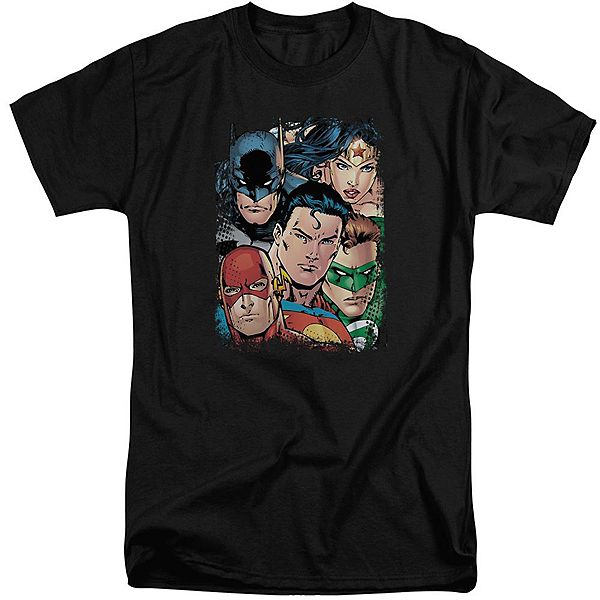 

Футболка с коротким рукавом Justice League of America Up Close and Personal Adult Tall Licensed Character