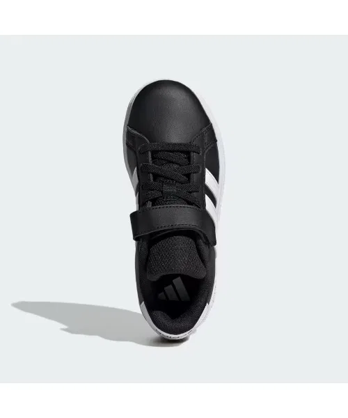 Детские кроссовки adidas GRAND COURT 2.0 EL C чёрные с белым — фото 2