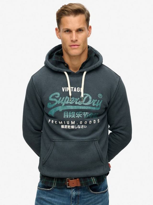 

Толстовка с винтажным логотипом duo Superdry, цвет Jet Black