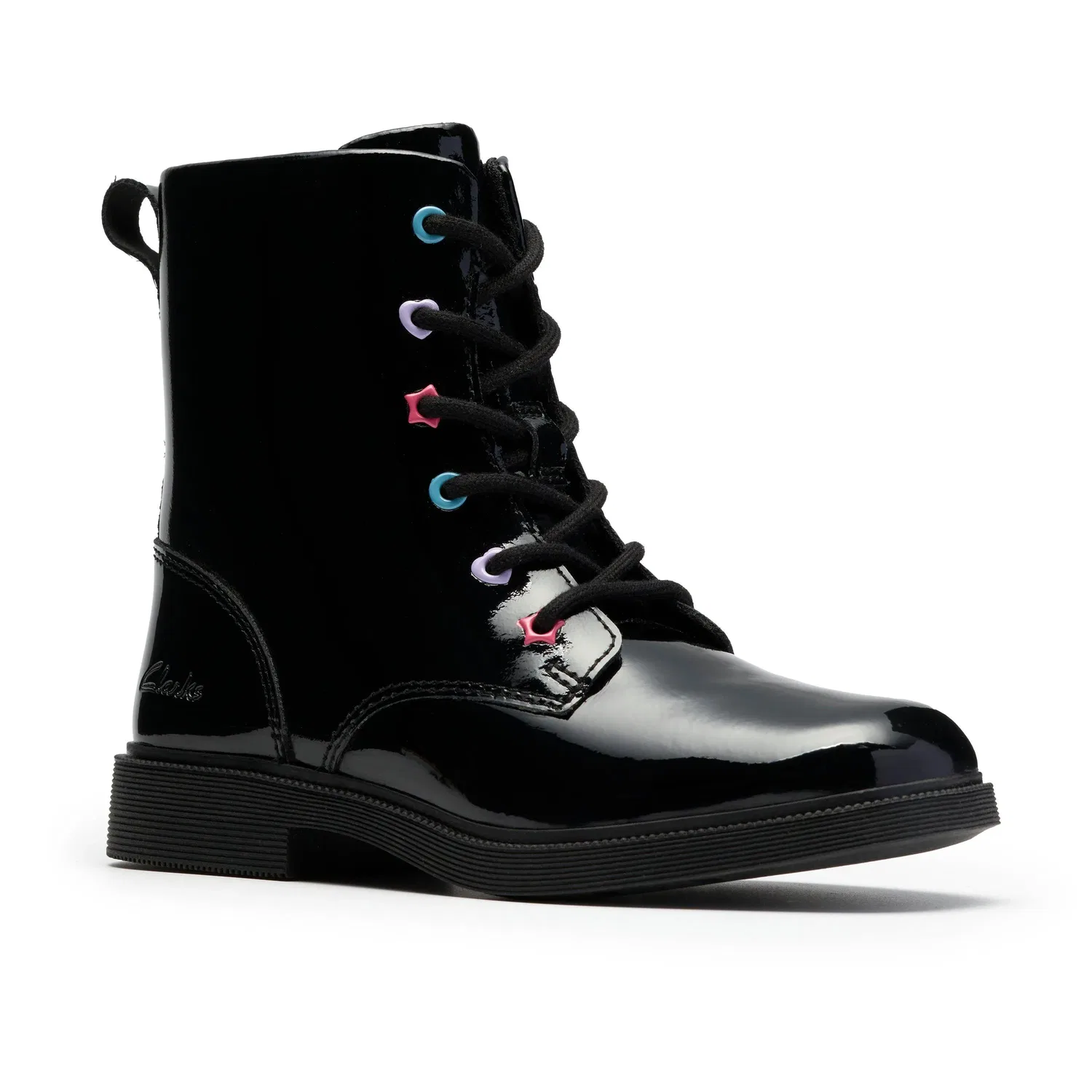 Ботинки детские Clarks Oaklyn Charm K, на молнии, черные — фото 4