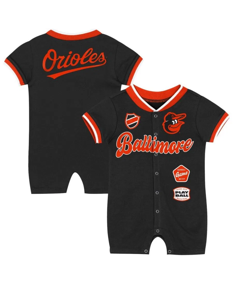 Детский черный комбинезон Baltimore Orioles для мальчиков и девочек Outerstuff