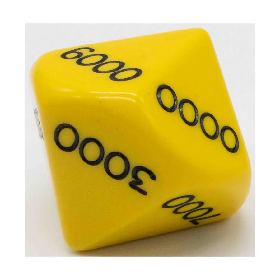 

d10 Большие десятичные игральные кости — желтый с черным (тысячи), Dice - Symbols, Functional & Unique Dice