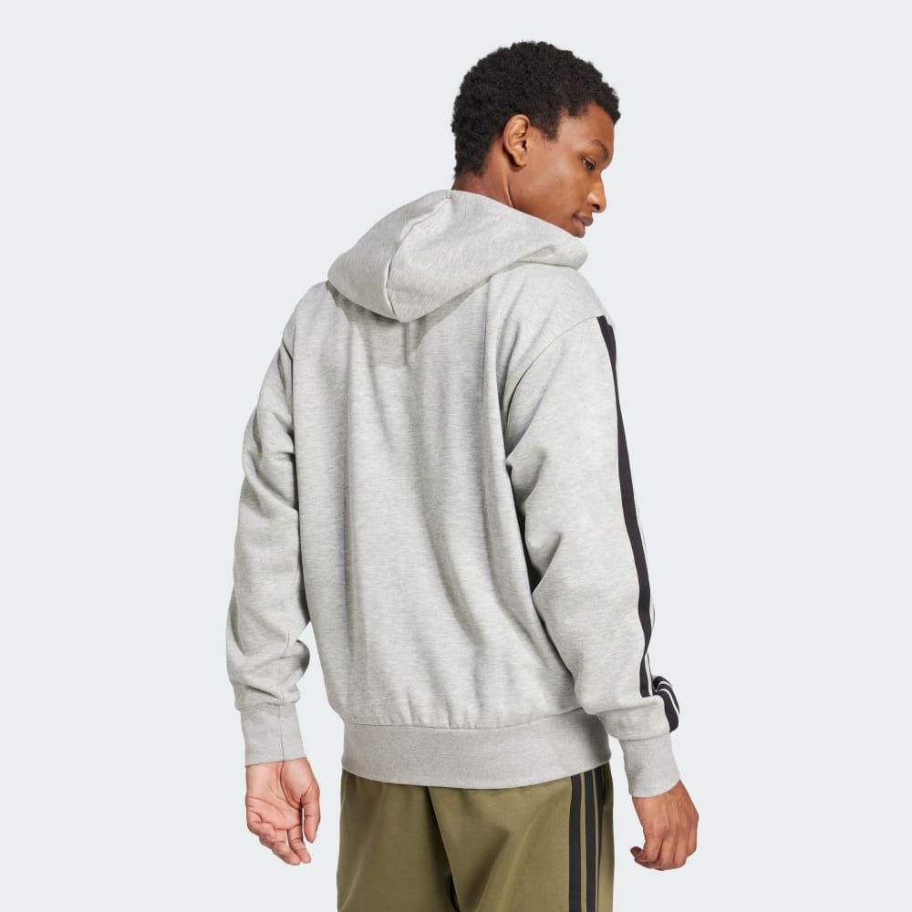 Толстовка Adidas Originals Essentials 3-Stripes Fleece, средне-серый — фото 3