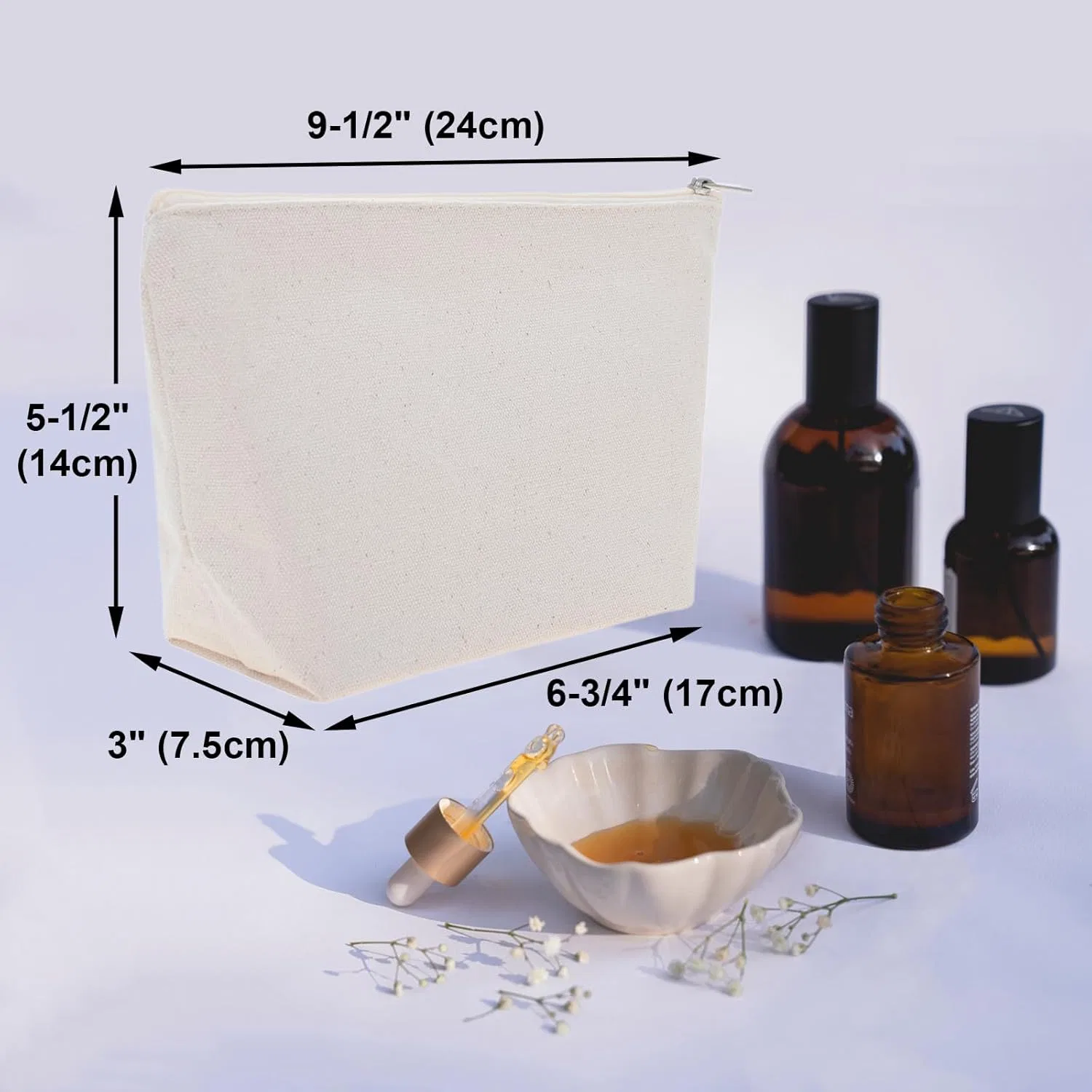 Набор хлопковых косметичек на молнии (6 шт.) от Aspire Aspire, Natural — фото 2