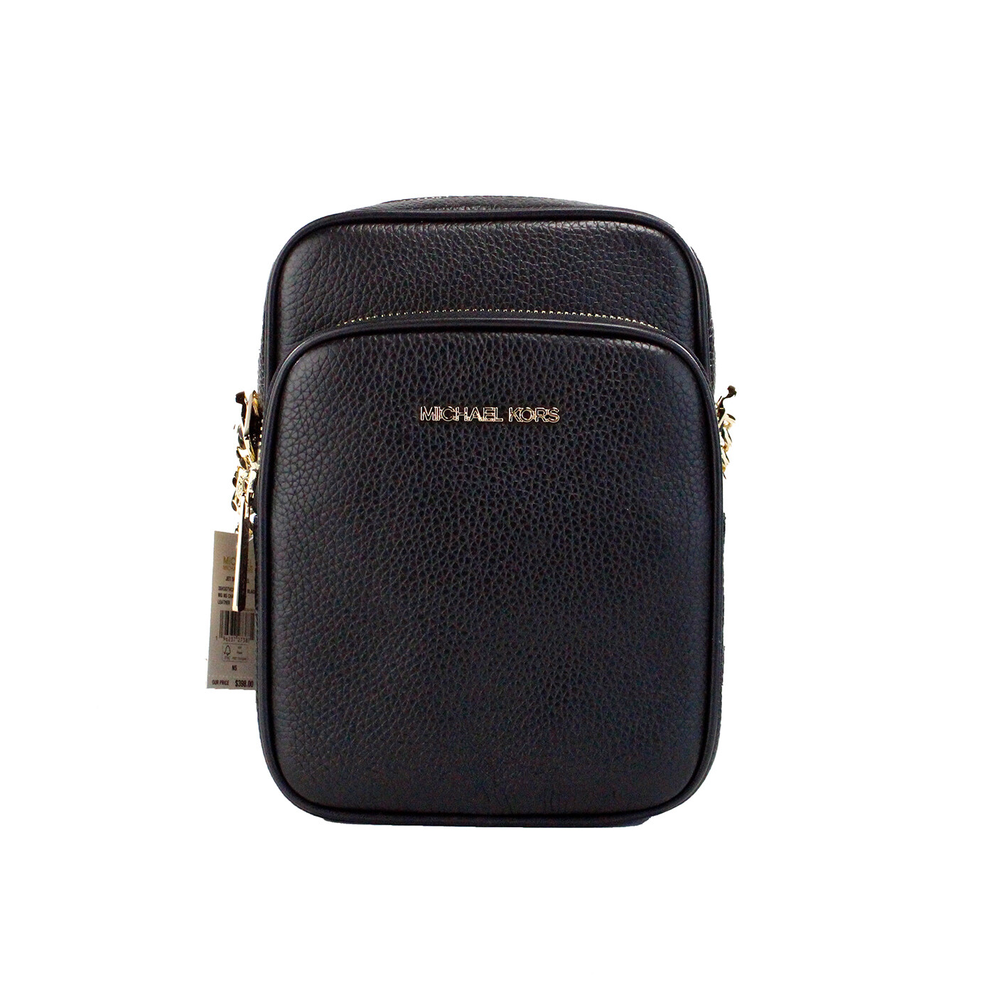 

Сумка через плечо Flight North South из черной шагреневой кожи Michael Kors