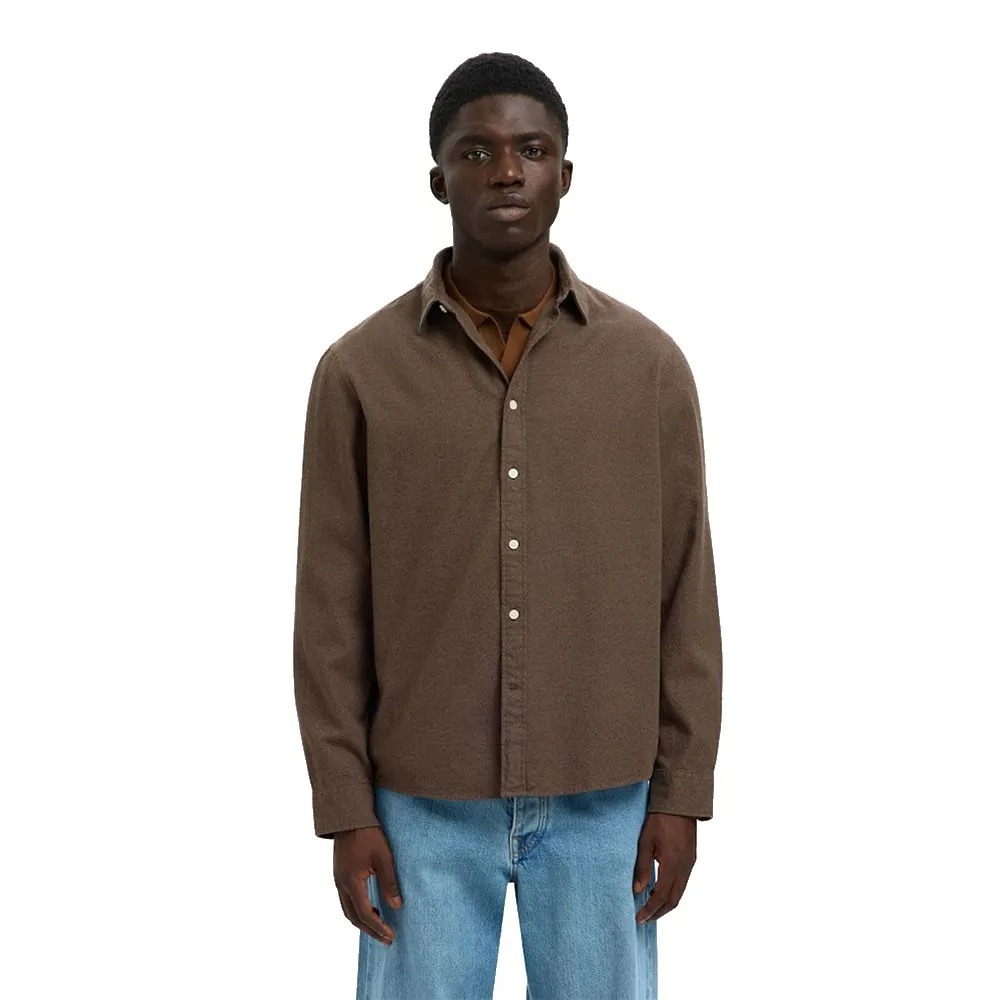 

Рубашка с длинным рукавом Selected Noah Regular Fit, коричневый