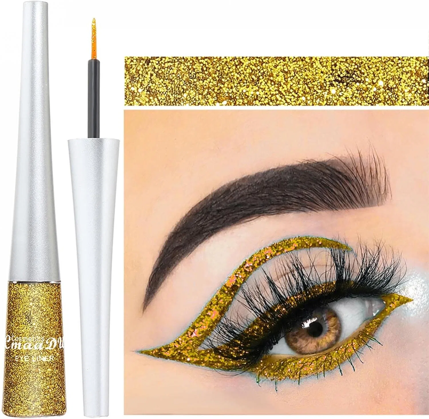Подводка для глаз Glitter Eyeliner Foreted, блестящая, жидкая — фото 2