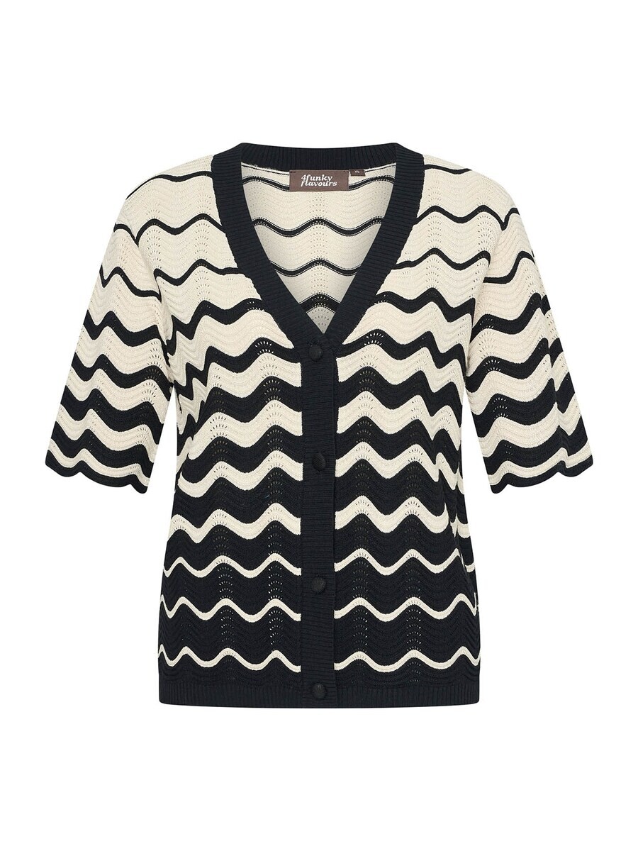 

Вязаный кардиган 4funkyflavours Knit Cardigan If You feel It, цвет black/off white