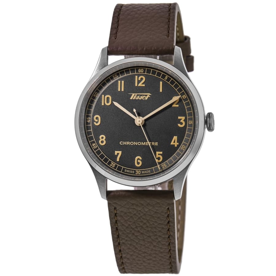 

Tissot Heritage 1938 автоматические часы COSC серого цвета с кожаным ремешком мужские