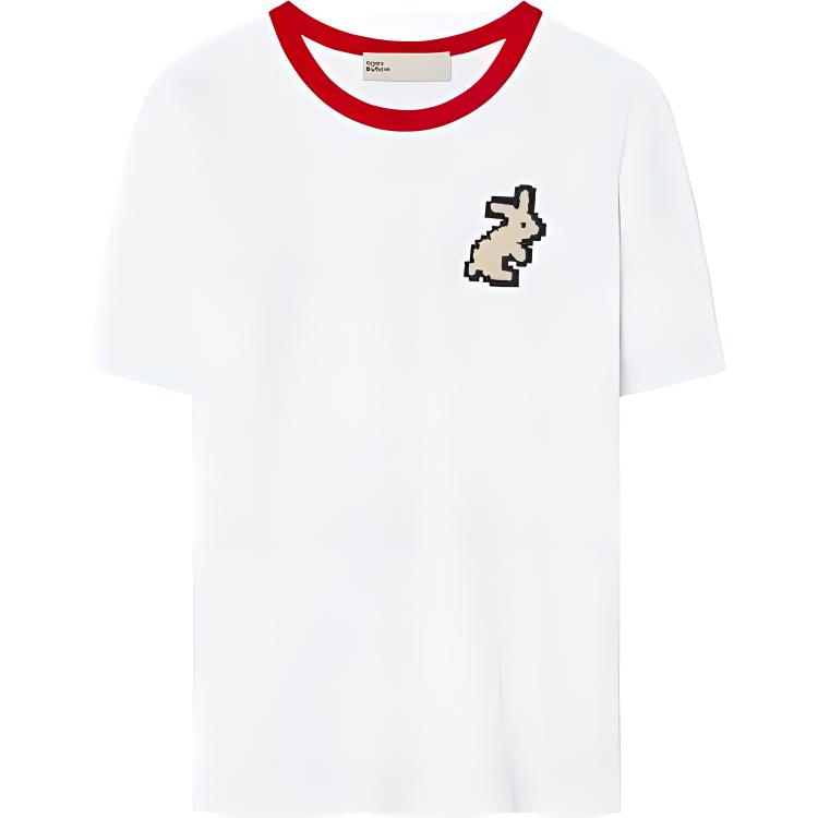 

TORY BURCH Футболка SS23 CNY Of Rabbit Women's White, Белый, TORY BURCH Футболка SS23 CNY Of Rabbit Women's White