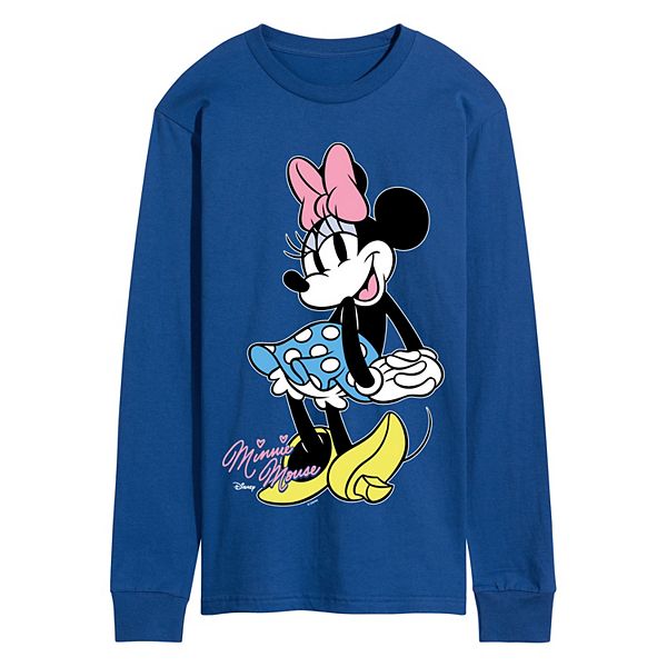 

Мужская футболка с длинным рукавом в ретро-стиле Minnie Mouse Disney, Royal Blue