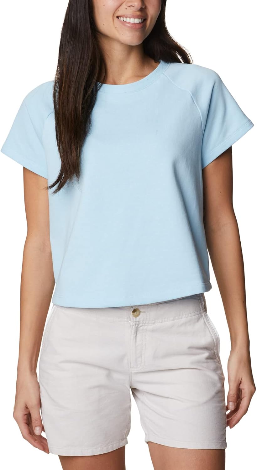 

Футболка Columbia Womens Slack Water French Terry Short Sleeve Shirt, Spring Blue, Синий, Футболка Columbia Womens Slack Water French Terry Short Sleeve Shirt, Spring Blue