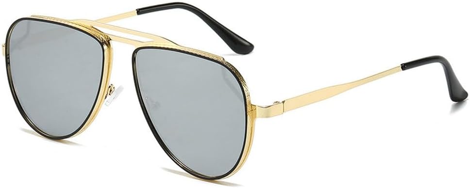 

Ретро классические металлические солнцезащитные очки с двойным оправой для мужчин и женщин, модные очки для активного отдыха и вождения, мужские солнцезащитные очки UV400 TKKTLLT, Gold Clear