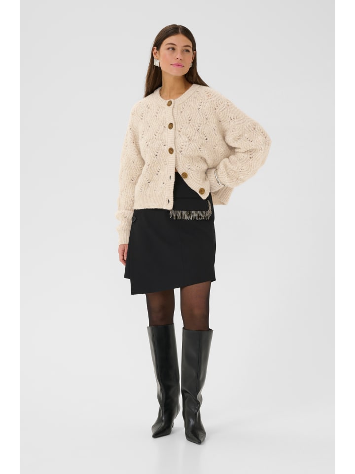 

CULTURE Кардиган CUkimmy, свободный крой, цвет «устрично-серый», однотонный меланж