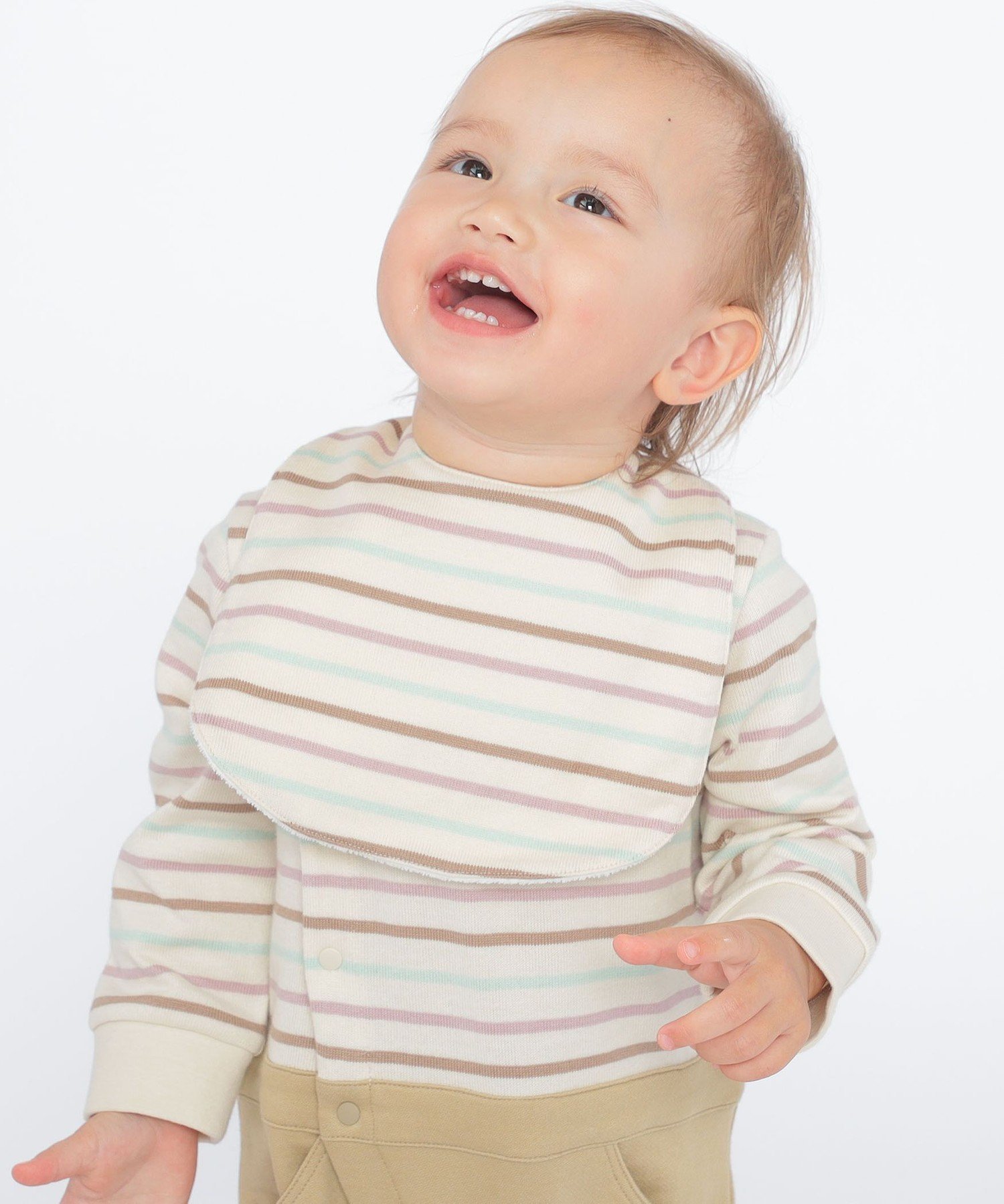 ДЕТСКИЙ САЛФЕТОК SHIPS: Полосатый нагрудник из органического хлопка SHIPS KIDS, Pink