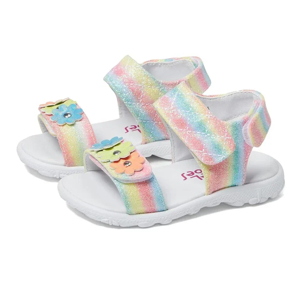 Детские сандалии Rachel Shoes Karla с разноцветным радужным принтом и регулируемым ремешком ZAP1934