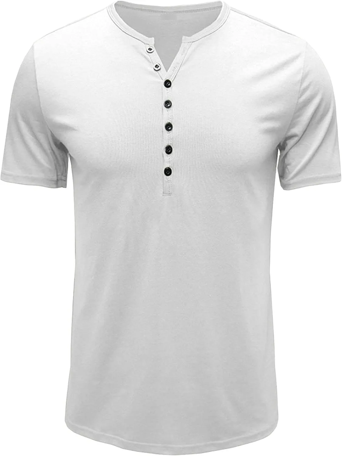 Мужская футболка хенли с коротким рукавом slim fit