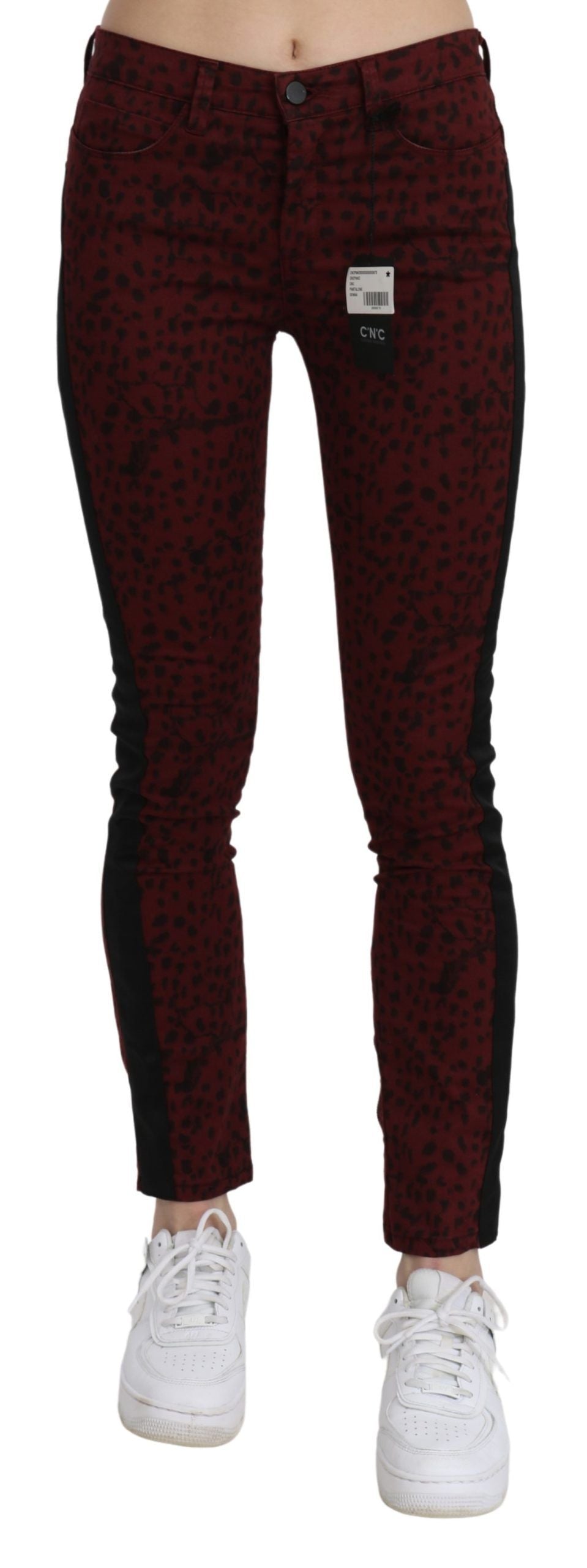 

Джинсы женские из хлопка Costume National средней талии Slim Fit, красный
