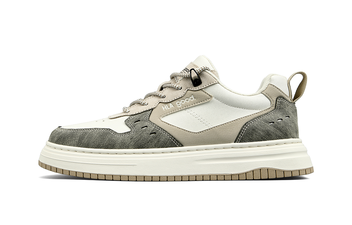 

HLA Абразивостойкие мужские скейтерские кеды низкие бело-серые, цвет White Gray