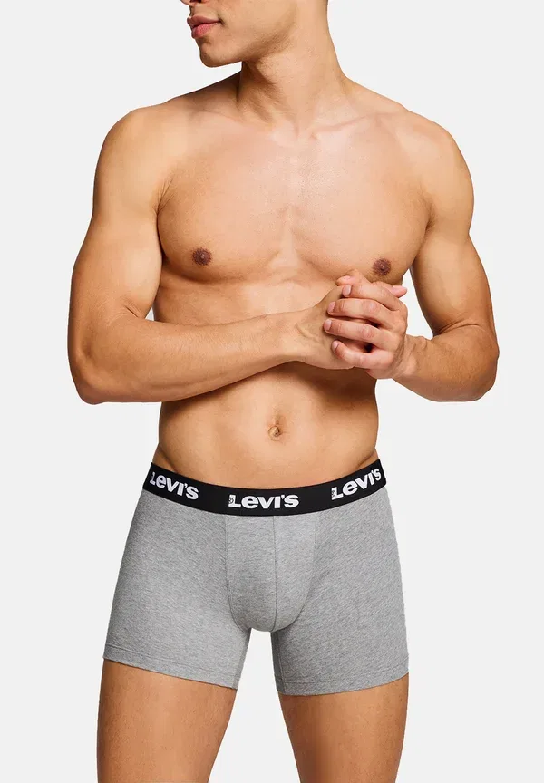 Трусы мужские Levi's Repeat Logo Boxer 6 Pack, средний серый меланж