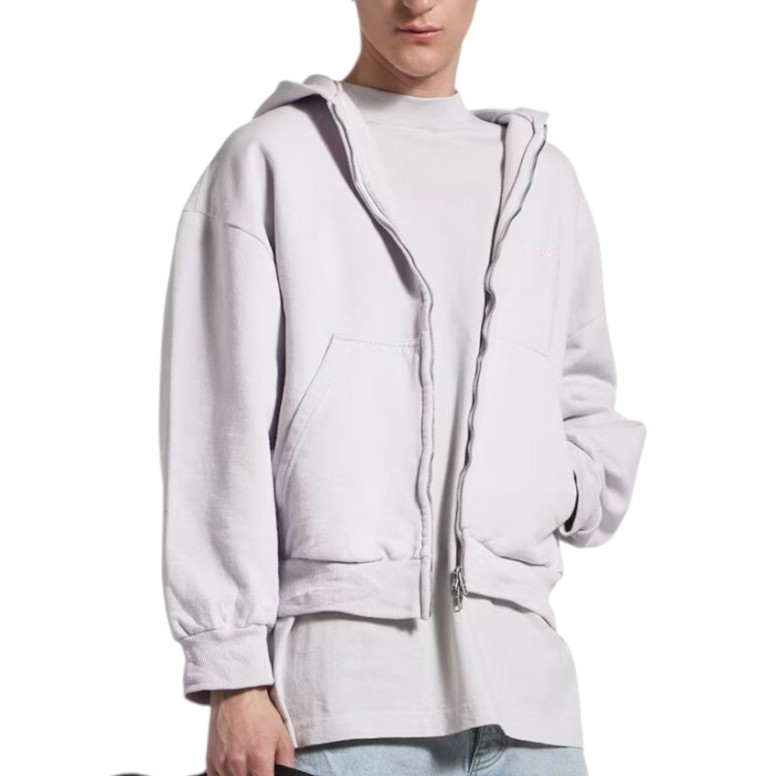 Худи Balenciaga Back Zip-up Hoodie Regular Fit 'Dirty White baby-pink' — фото 3