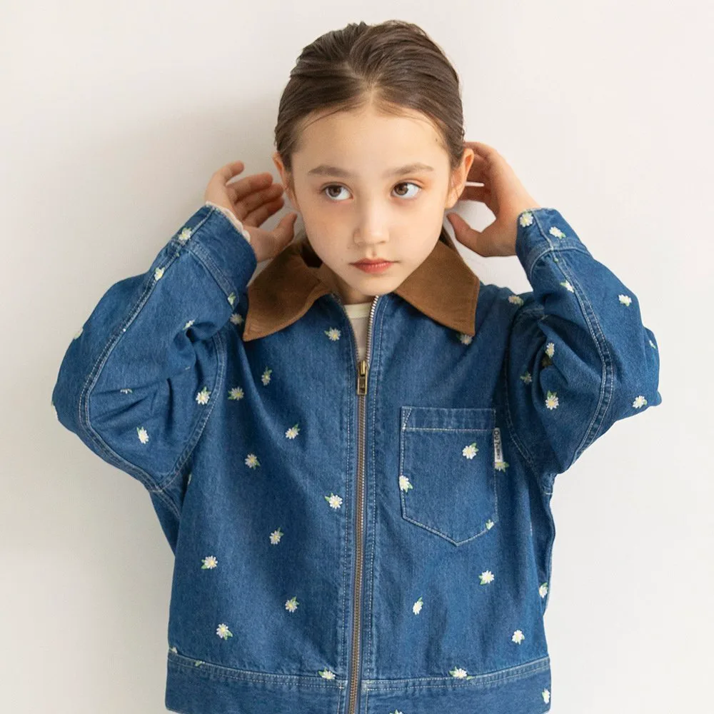 Джинсовая куртка с цветочной вышивкой Branshes, blue