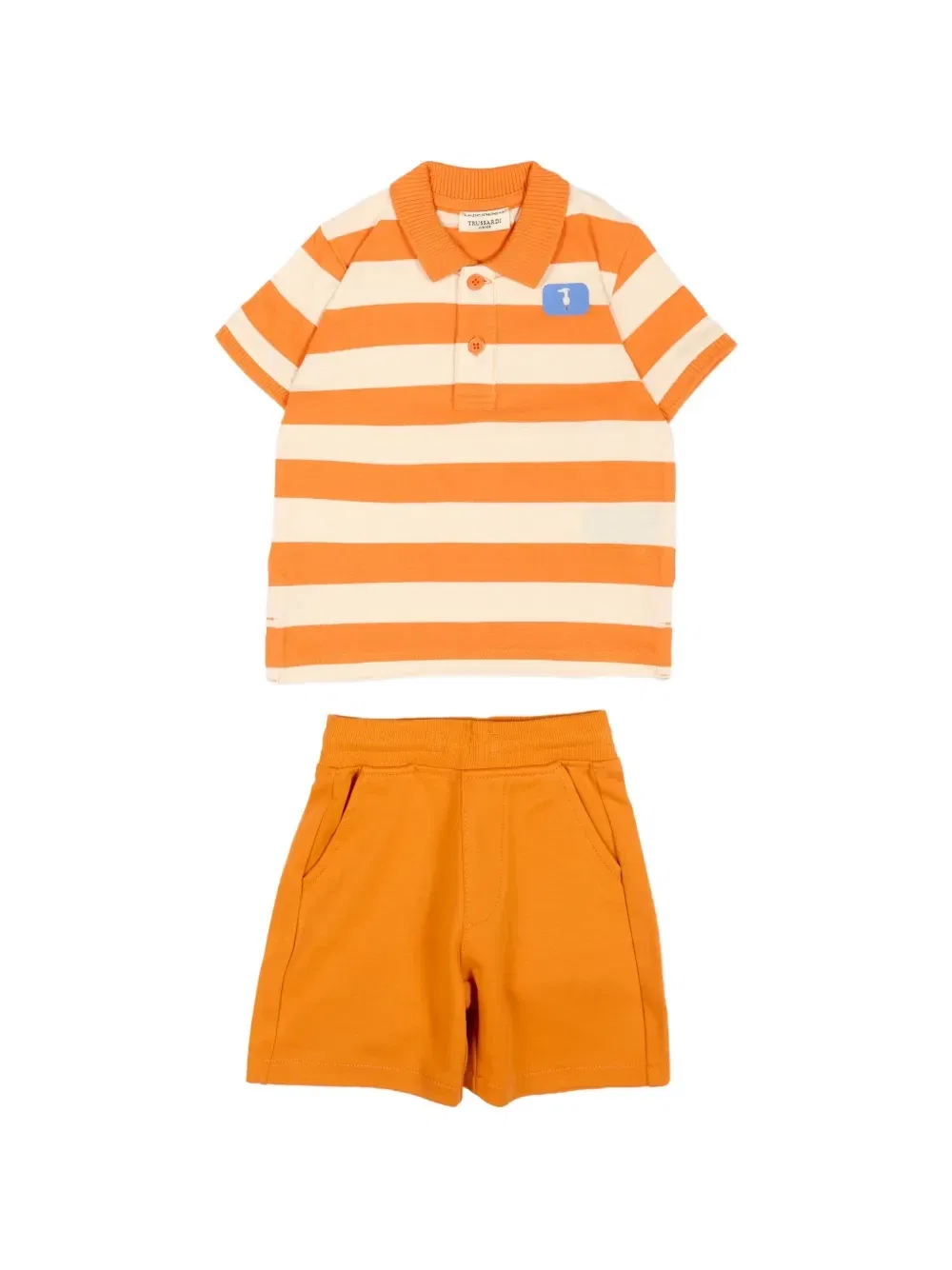 Комплект из рубашки в полоску и шорт Trussardi Junior, оранжевый
