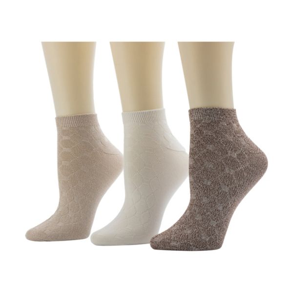 

Женские носки с рисунком под плитку, 3 пары, низкие Cuddl Duds, коричневый