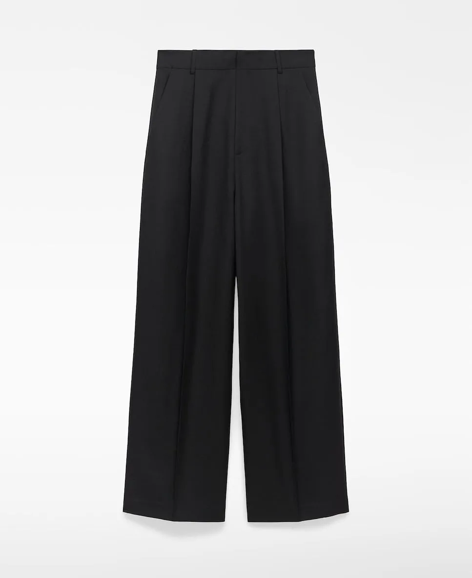 

Женские брюки-палаццо в стиле мужского костюма с широкими штанинами Adolfo Dominguez, черный