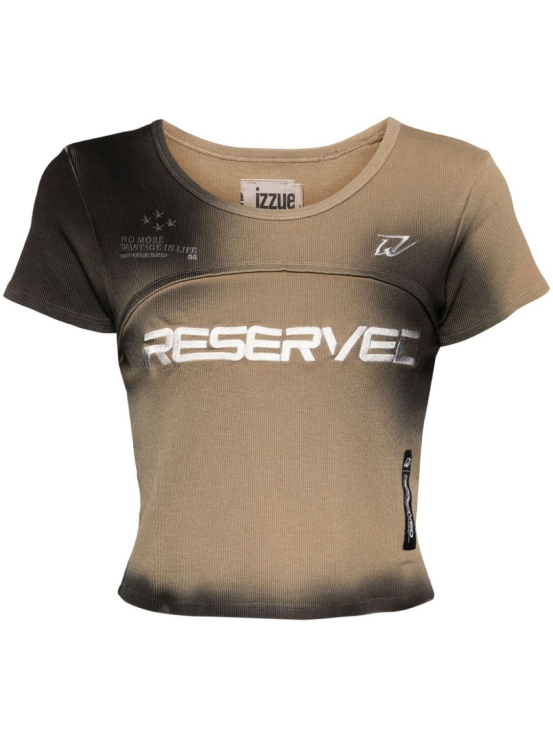 

Укороченная футболка с вышитым логотипом izzue, серый