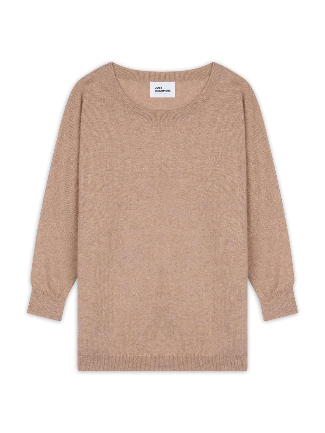 

JUST CASHMERE Свитер 'Rebecca' в темно-бежевом цвете
