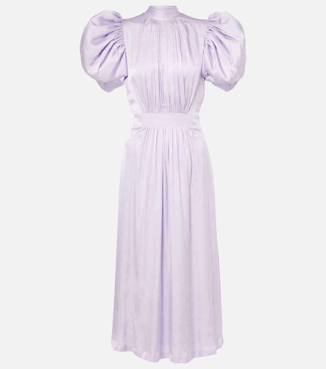 

Атласное платье миди с рукавами-фонариками Rotate, Orchid Petal (Purple)