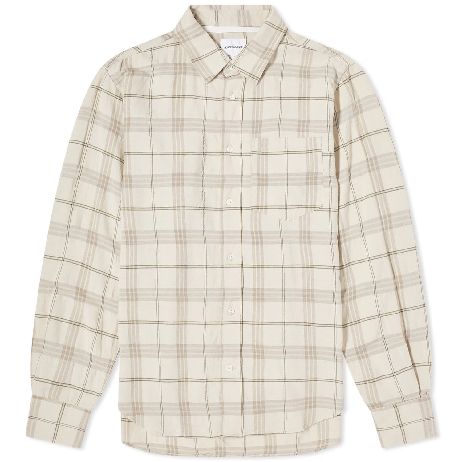 

Рубашка Norse Projects Algot Relaxed Textured Check Shirt, цвет Oatmeal