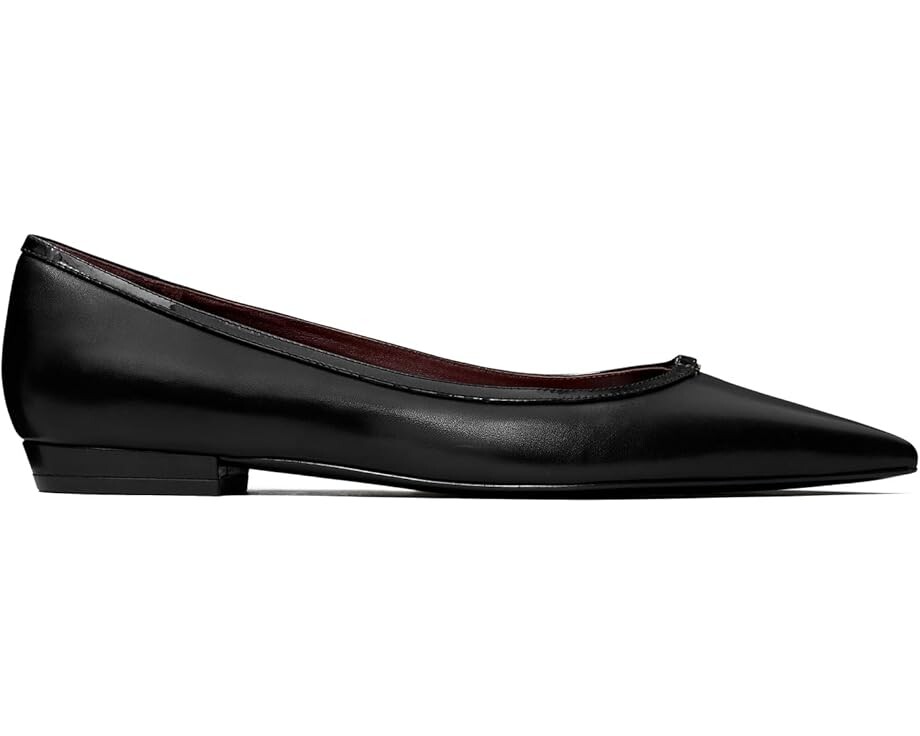 Туфли на плоской подошве Tory Burch Double T Buckle Pointed Toe Flats, цвет Perfect Black/Perfect Black — фото 3