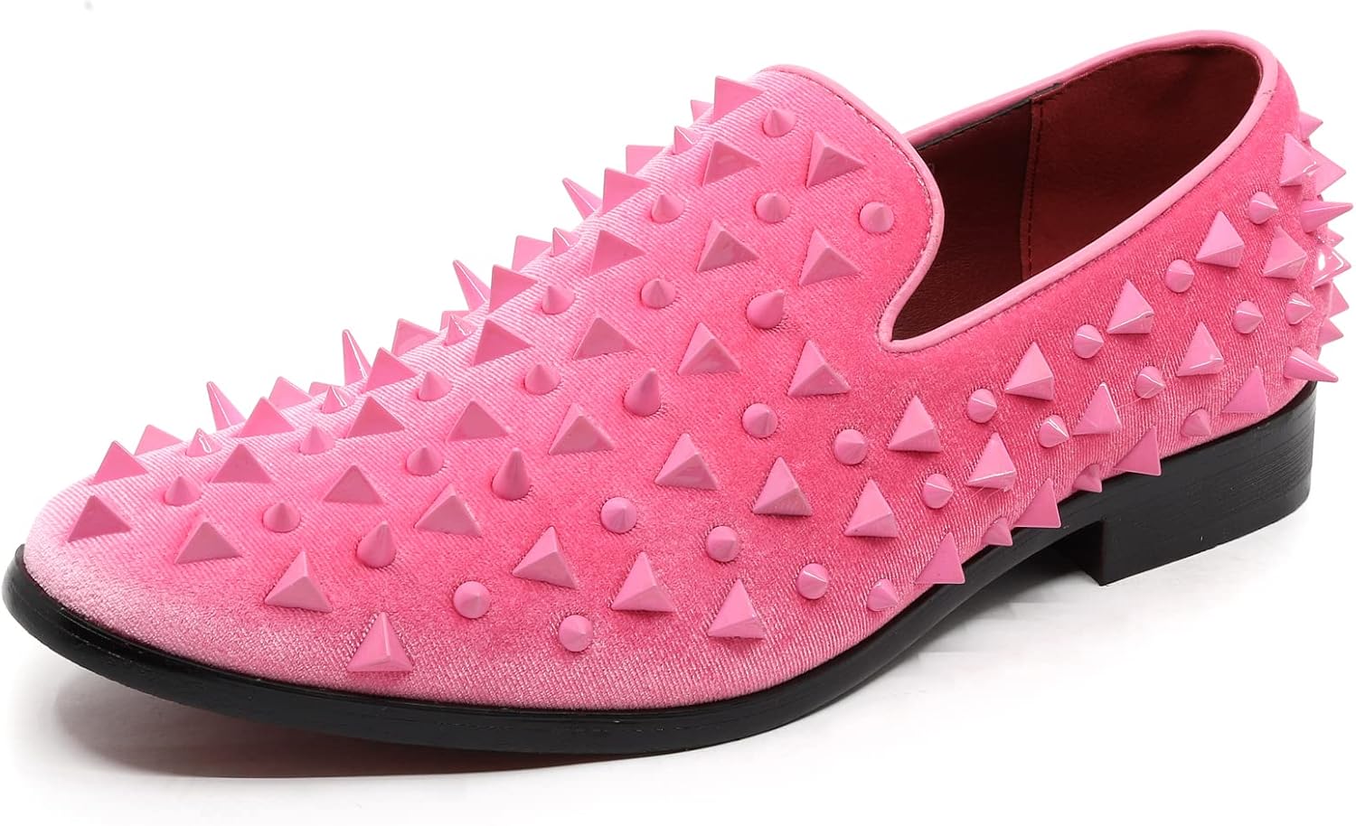 

Мужские бархатные модные туфли-лоферы Metrocharm с заостренным носком, смокинговые, без шнурков SM-09, розовый